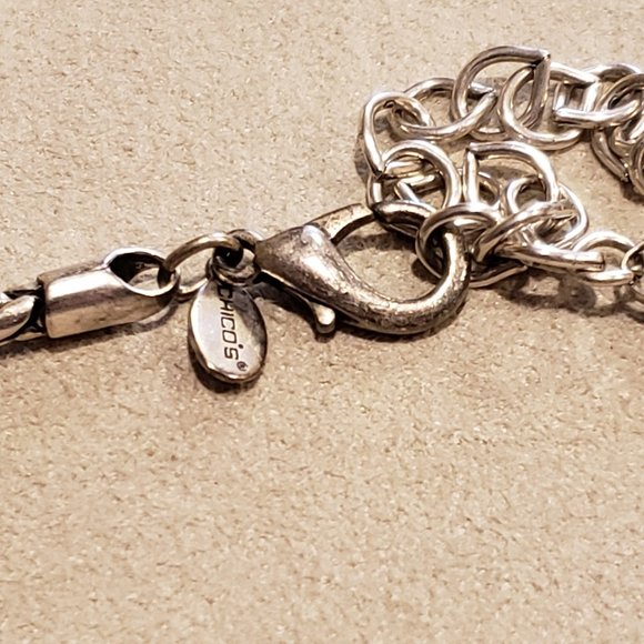 Chico's sliver necklace with interesting chain - Picture 2 of 3